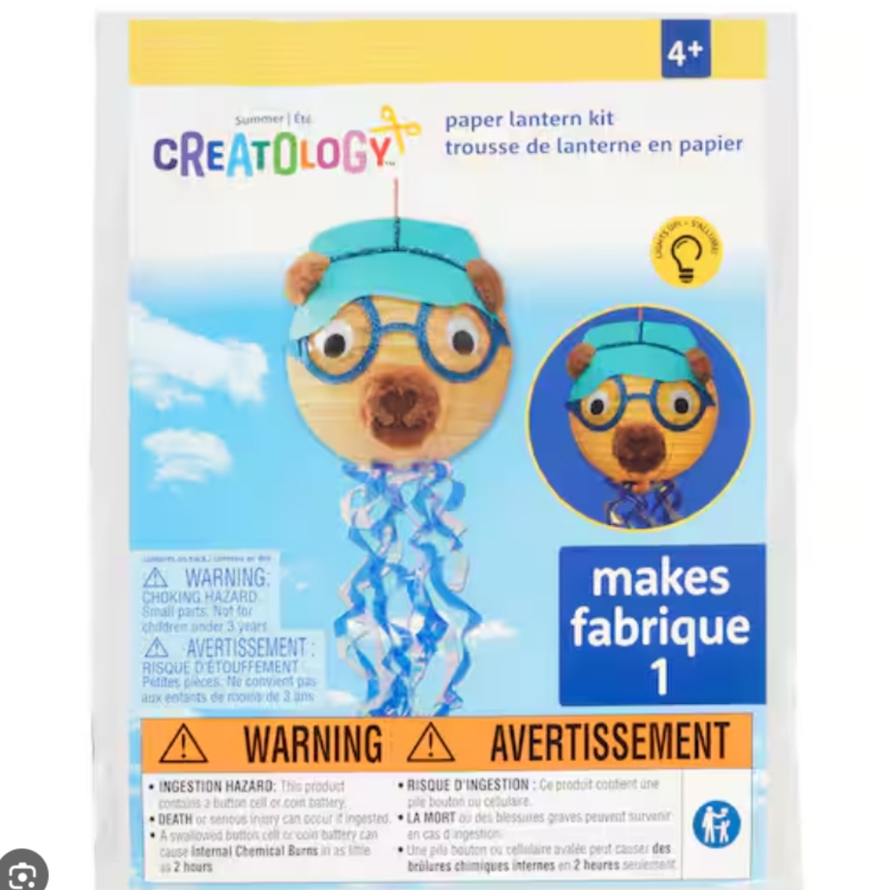 Creatology, Paper Lantern Kit, 1 Pc, Lights Up, Decoration, 4+